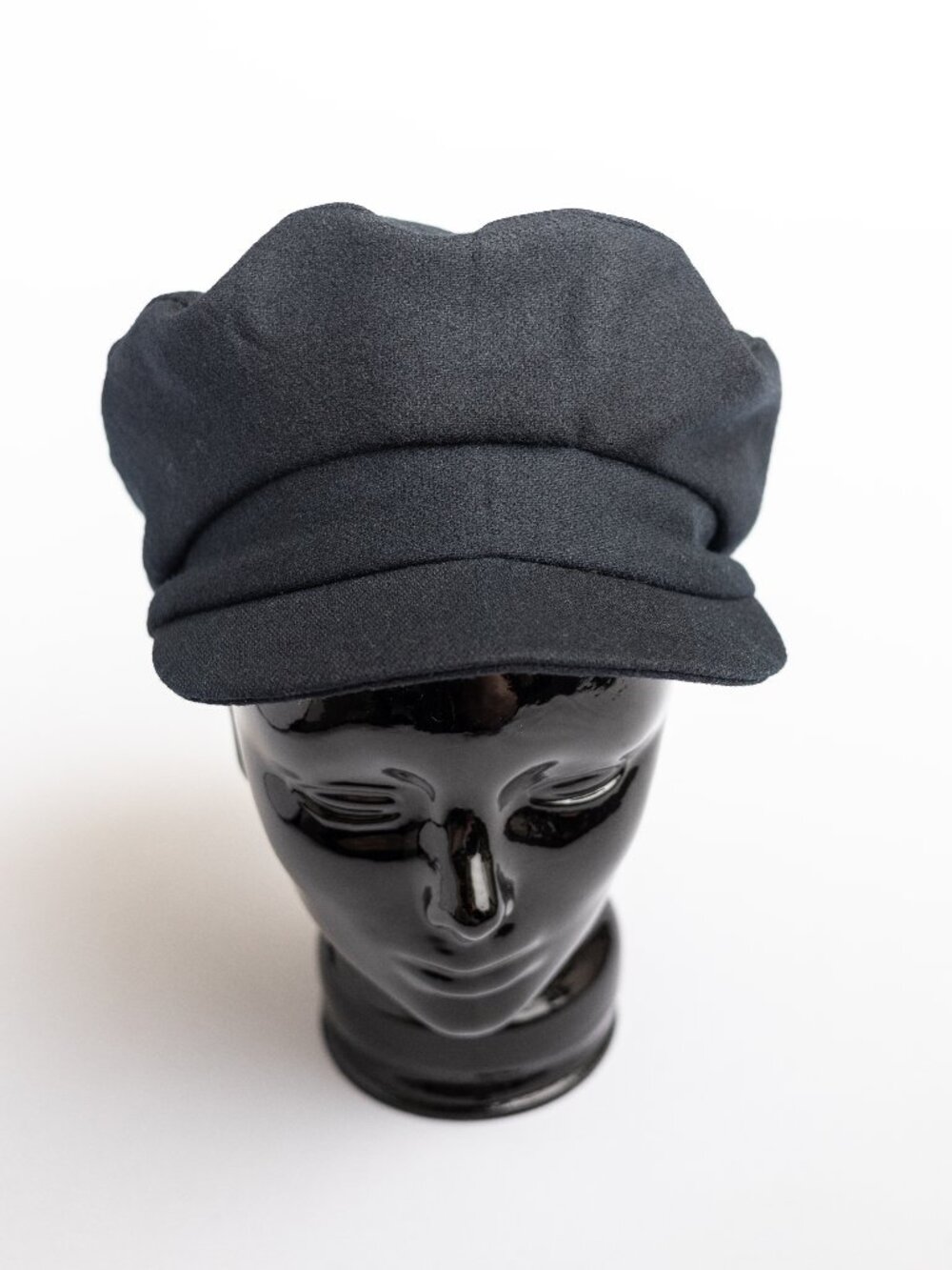 Handmade Upcycled Black Wool Cadet Military Hat